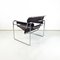 Italian Modern Brown Leather Steel Armchair Wassily attributed to Breuer for Gavina, 1970s, Image 4