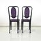 Austrian Modern Chairs 414 in Black Wood & Purple Fabric attributed to Kammerer Thonet, 1990s, Set of 3 5