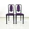Austrian Modern Chairs 414 in Black Wood & Purple Fabric attributed to Kammerer Thonet, 1990s, Set of 3, Image 3