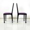 Austrian Modern Chairs 414 in Black Wood & Purple Fabric attributed to Kammerer Thonet, 1990s, Set of 3 4