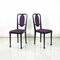 Austrian Modern Chairs 414 in Black Wood & Purple Fabric attributed to Kammerer Thonet, 1990s, Set of 3 2