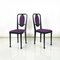 Austrian Modern Chairs 414 in Black Wood & Purple Fabric attributed to Kammerer Thonet, 1990s, Set of 3, Image 2