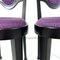 Austrian Modern Chairs 414 in Black Wood & Purple Fabric attributed to Kammerer Thonet, 1990s, Set of 3 8