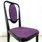 Austrian Modern Chairs 414 in Black Wood & Purple Fabric attributed to Kammerer Thonet, 1990s, Set of 3 6