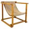 Mid-Century Modern Italian Wood Armchair with Beige Fabric by Pino Pedano, 1970s 1