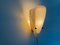 Mid-Century White Acrylic Glass and Yellow Metal Sconce, 1950s 2