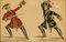 Personajes de teatro, siglo XIX, grabados teñidos a mano, enmarcado, Juego de 8, Imagen 5