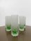 Space Age Collins Tumbler Glasses with Ice Bucket in Green Cut Crystal, Italy, 1970s, Set of 7 8