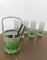 Space Age Collins Tumbler Glasses with Ice Bucket in Green Cut Crystal, Italy, 1970s, Set of 7, Image 9
