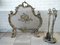 Antique French Rococo Style Fireplace Screen in Brass, 1890s 1