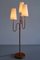 Moderne Schwedische Skulpturale Dreiarmige Stehlampe aus Ulmenholz & Seide, 1930er 8