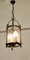 Französische Laternenlampe aus Messing & Glas, 1920er 6