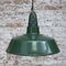 Lampes à Suspension Industrielles Vintage en Émail Vert 4