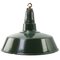 Vintage Industrial American Green Enamel Pendant Lights 1