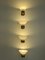 Lámparas de pared italianas de latón y cristal de Murano, años 70. Juego de 4, Imagen 8
