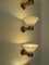 Lampade da parete in ottone e vetro di Murano, Italia, anni '70, set di 4, Immagine 3