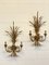 Gilt Iron Wheat Sheaf Wall Lamps, 1960s, Set of 2 1