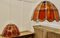 Large Arts and Crafts Amber Leaded Glass Pendant Lights, 1960s, Set of 2 7
