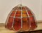 Large Arts and Crafts Amber Leaded Glass Pendant Lights, 1960s, Set of 2, Image 8