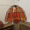 Large Arts and Crafts Amber Leaded Glass Pendant Lights, 1960s, Set of 2 1