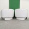 Round Shell Lounge Chairs in White Leather from Marac, 1980s, Set of 2, Image 5