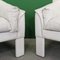 Round Shell Lounge Chairs in White Leather from Marac, 1980s, Set of 2 9