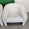 Round Shell Lounge Chairs in White Leather from Marac, 1980s, Set of 2, Image 10