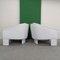 Round Shell Lounge Chairs in White Leather from Marac, 1980s, Set of 2, Image 7