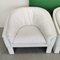 Round Shell Lounge Chairs in White Leather from Marac, 1980s, Set of 2 8
