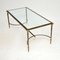 Vintage French Steel & Brass Coffee Table, 1970s 4