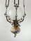 Lámpara colgante de bronce, cerámica y vidrio, Italia, años 50, Imagen 7