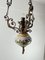 Lámpara colgante de bronce, cerámica y vidrio, Italia, años 50, Imagen 9