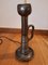 Bronze Tischlampe mit Ovalem Lampenschirm aus Royal Blue Silk 8