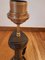 Bronze Tischlampe mit Ovalem Lampenschirm aus Royal Blue Silk 9