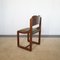 Italian Wooden Chairs with Green Leather Seats, 1960s, Set of 6 4