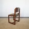 Italian Wooden Chairs with Green Leather Seats, 1960s, Set of 6, Image 4