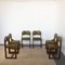 Italian Wooden Chairs with Green Leather Seats, 1960s, Set of 6 8
