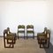 Italian Wooden Chairs with Green Leather Seats, 1960s, Set of 6, Image 8