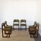 Italian Wooden Chairs with Green Leather Seats, 1960s, Set of 6 9