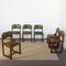 Italian Wooden Chairs with Green Leather Seats, 1960s, Set of 6, Image 6