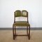 Italian Wooden Chairs with Green Leather Seats, 1960s, Set of 6 1