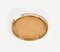 Round Serving Tray in Acrylic Glass, Rattan and Brass in the style of Christian Dior, Italy, 1970s 5