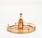 Round Serving Tray in Acrylic Glass, Rattan and Brass in the style of Christian Dior, Italy, 1970s 13
