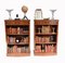 Walnut Bookcases with Open Front & Sheraton Inlay, Set of 2 2