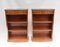 Walnut Bookcases with Open Front & Sheraton Inlay, Set of 2 1