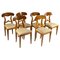 Biedermeier Nutwood Shovel Dining Chairs, 19th Century, Set of 6 1