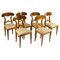 Biedermeier Nutwood Shovel Dining Chairs, 19th Century, Set of 6, Image 1