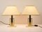 Lámparas de mesa de marfil y latón dorado, Italia, años 70. Juego de 2, Imagen 2