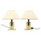 Ivory and Gilt Brass Table Lamps, Italy, 1970s, Set of 2 1