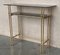 Mid-Century Italian Modern Faux Bamboo & Gilt Metal Console with Smoked Glass, 1960s 2